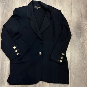 St John Basics Knit Blazer One Button Cardigan Blazer Size 16